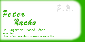 peter macho business card