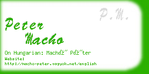 peter macho business card